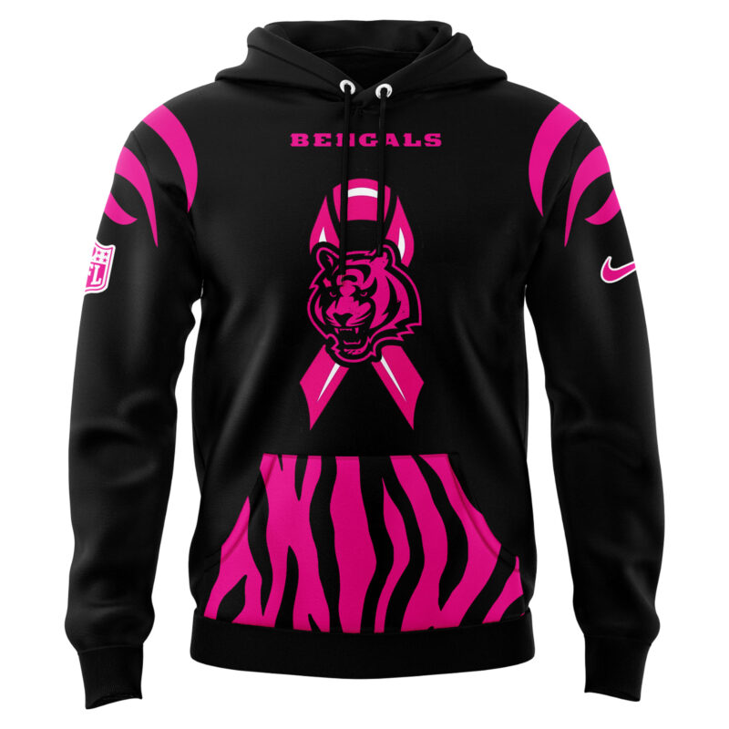 Cincinnati Bengals Breast Cancer Hoodie 2024 - Image 2