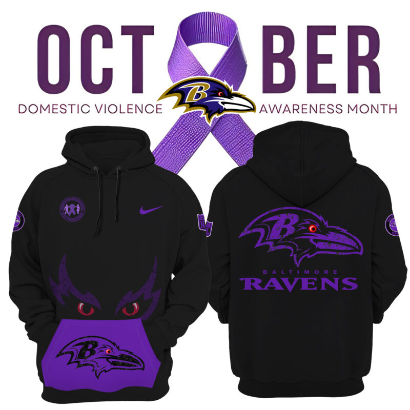 Women's Nike Black Baltimore Ravens 2024 Domestic Violence Awareness Month Hoodie