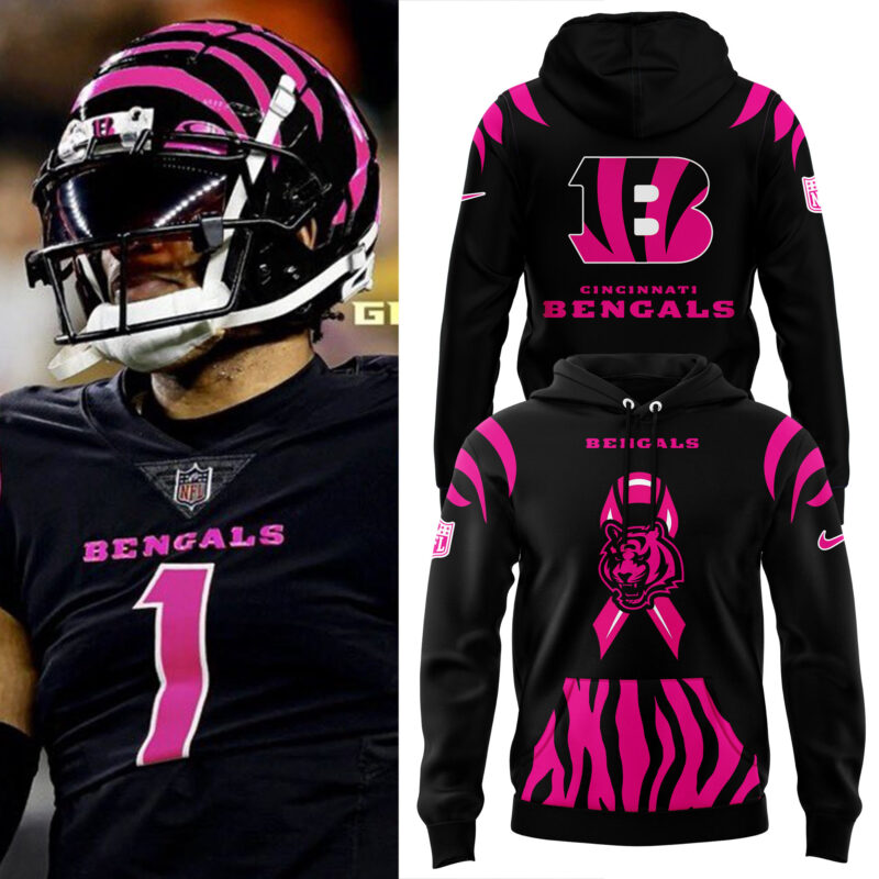 Cincinnati Bengals Breast Cancer Hoodie 2024