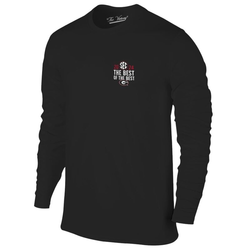 Men's Black Georgia Bulldogs 2024 SEC Football Conference Champions Score Long Sleeve Shirt - Image 3