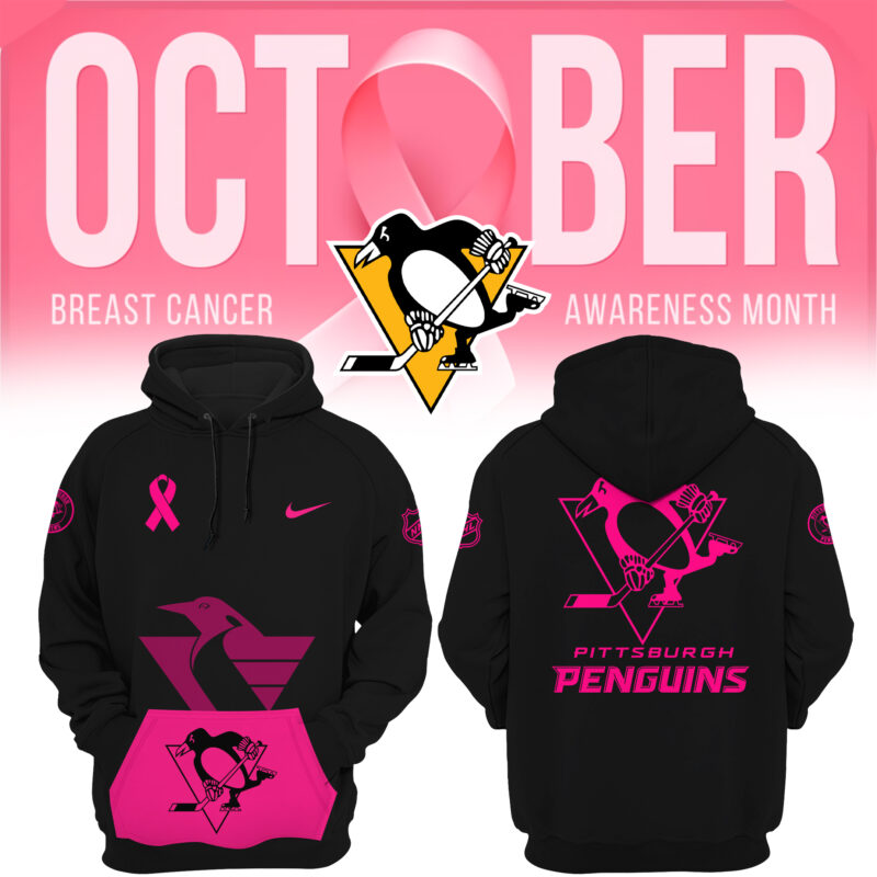 Women?s Nike Pittsburgh Penguins 2024 NHL Breast Cancer Awareness Month Pullover Hoodie