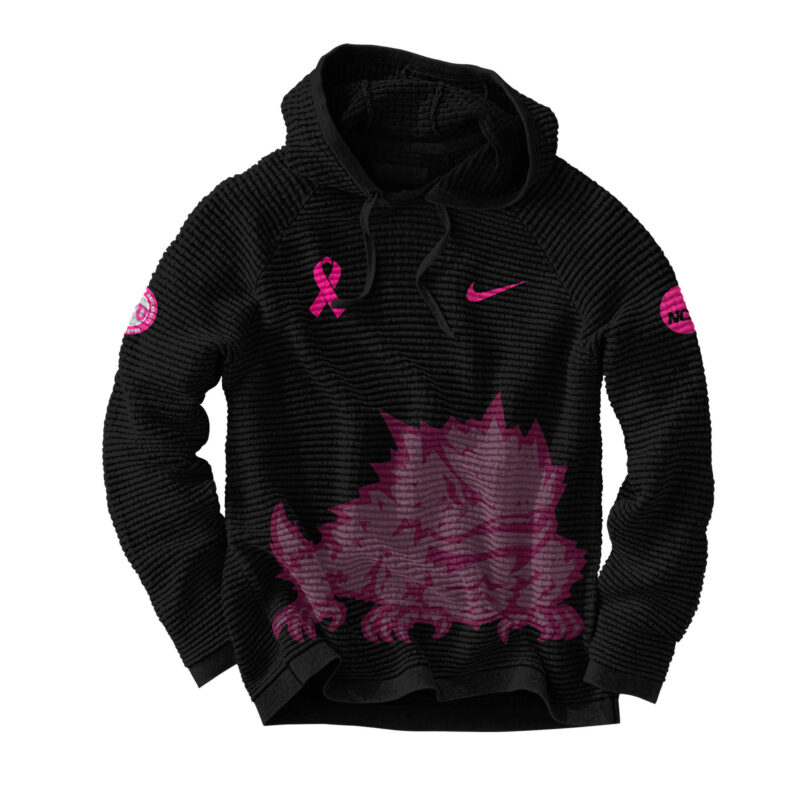 Unisex’s Nike Black TCU football “Stomp Out Cancer” 2024 Hoodie - Image 2