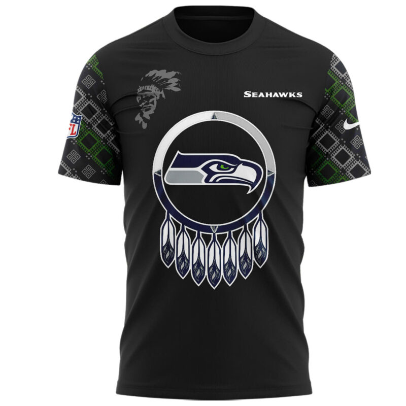 Seattle Seahawks NFL 2024 Native American Heritage Month Premium Limited Tee - Image 2