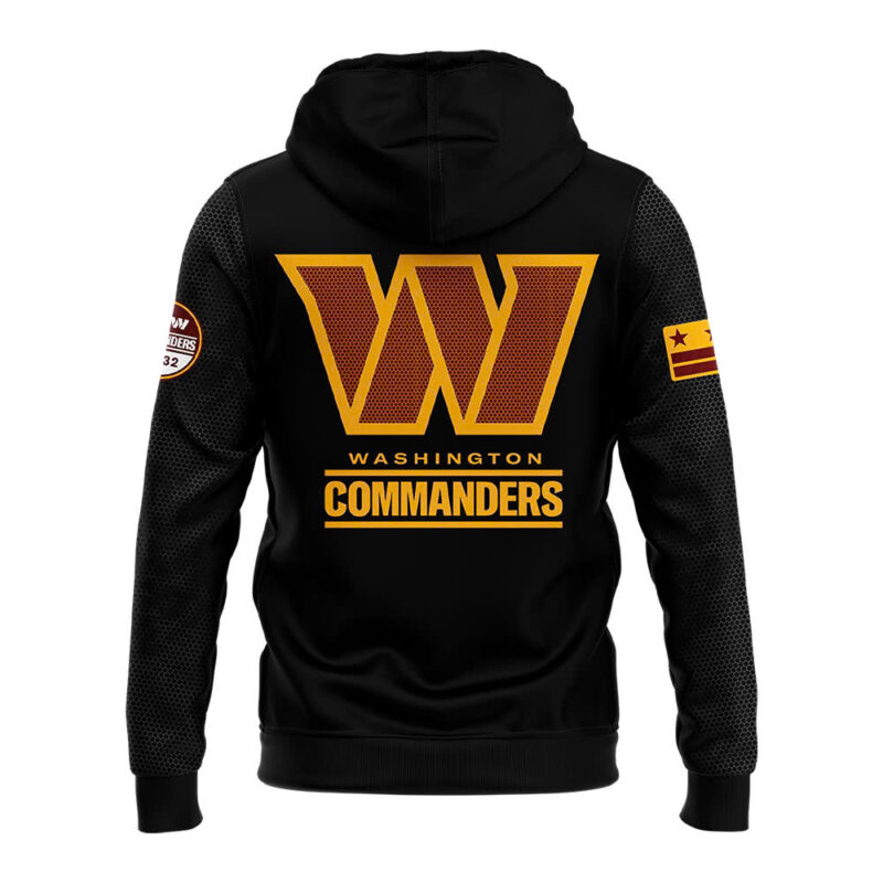 XX-Washington Commanders Nike 2024 Black threads Premium Limited Pullover Zip Hoodie - Image 3