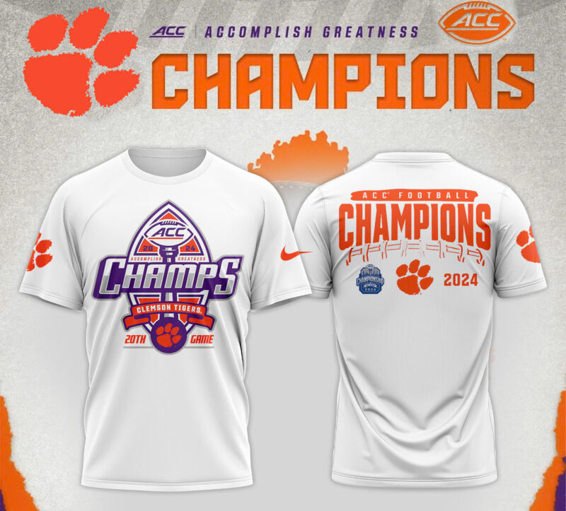 Clemson Tigers 2024 ACC Football Conference Champions Tshirt