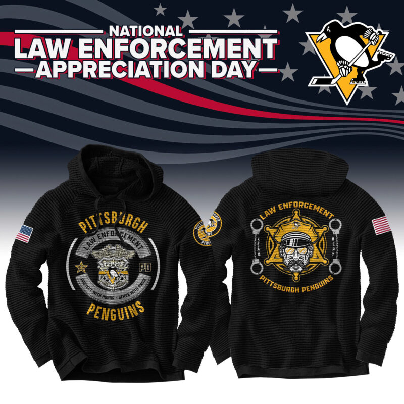 Unisex?s Pittsburgh Penguins 2024 Law Enforcement Appreciation Day Limited Pullover Waffle Hoodie