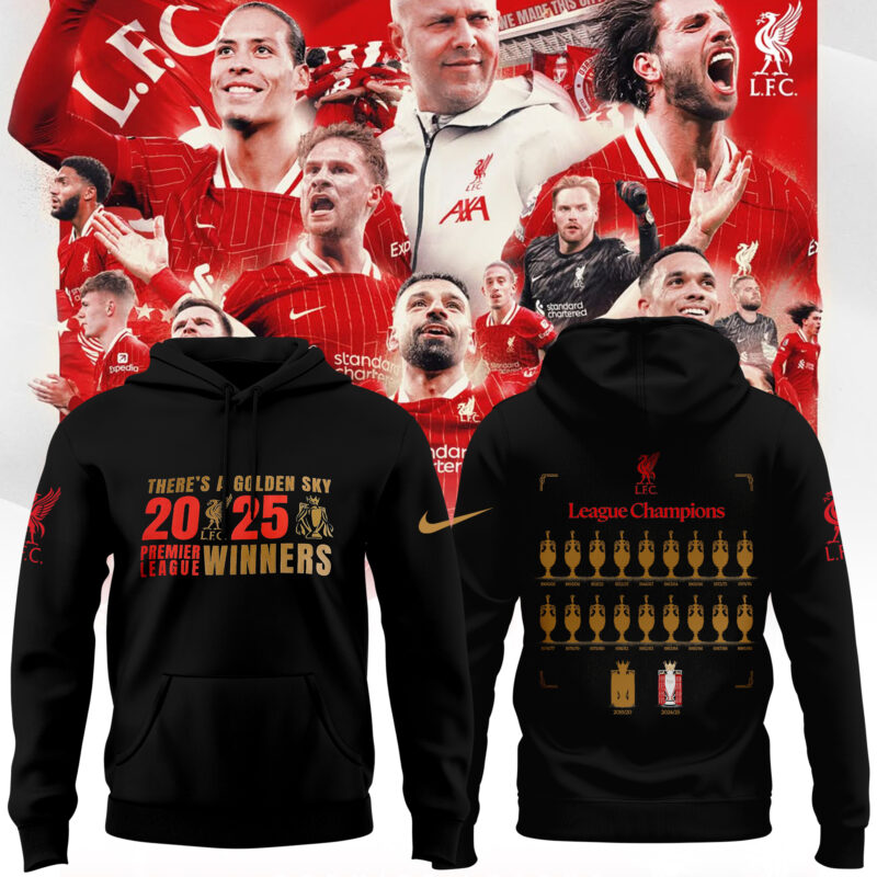 LFC EPL Champions 24/25 Adults Hoodie Black