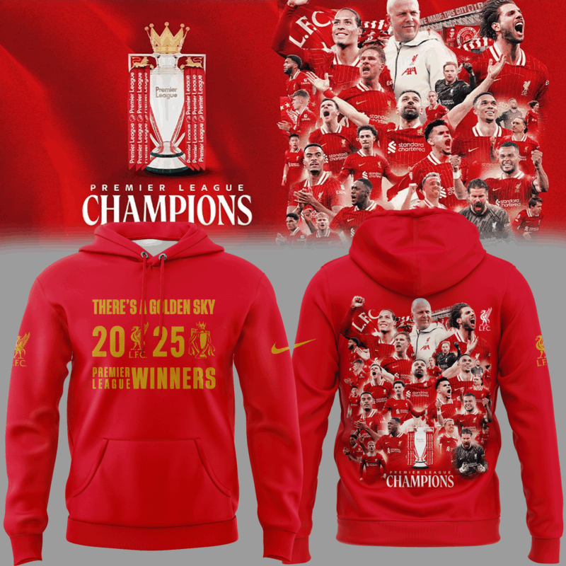 Liverpool F.C. EPL Champions 24/25 Limited Edition Red Hoodie