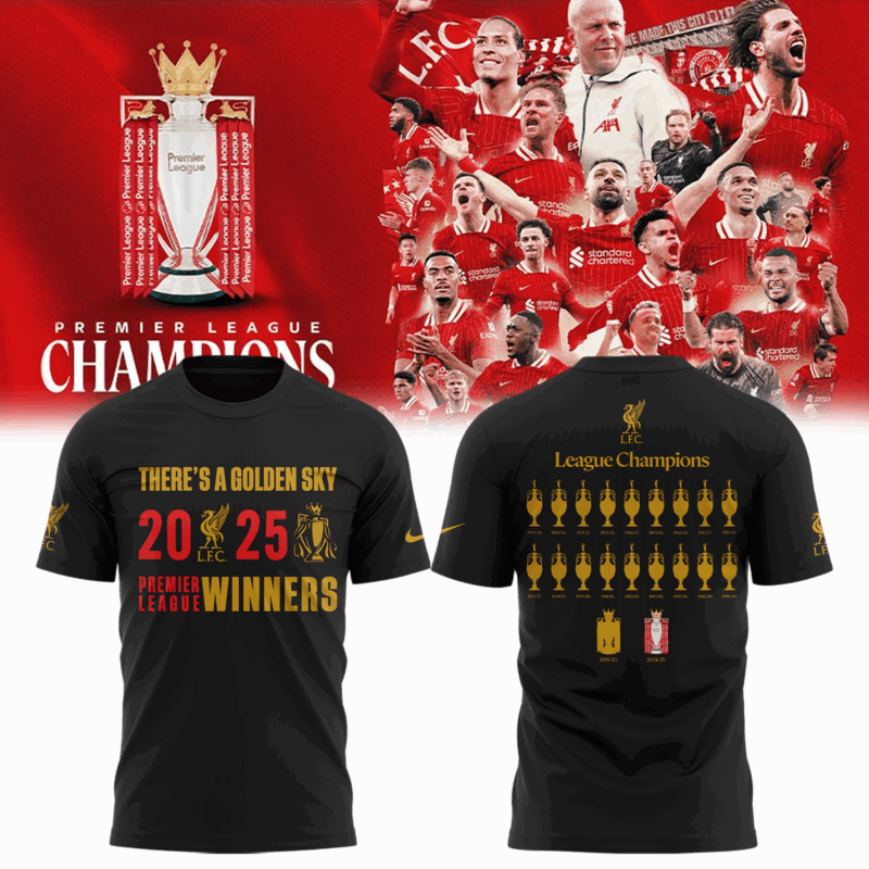 Liverpool F.C. EPL Champions 24/25 Limited Edition Black TSHIRT