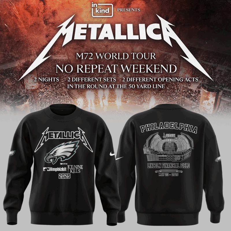 Limited Edition M72 World Tour x Philadelphia Eagles Black Sweat 2025