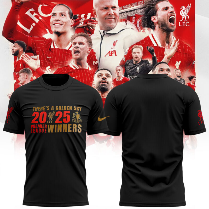 LFC EPL Champions 24/25 Adults Tshirt Black I