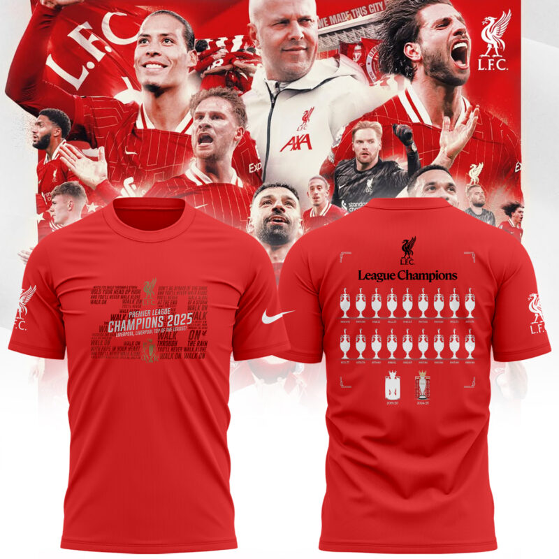 LFC EPL Champions 24/25 Adults Tshirt Red