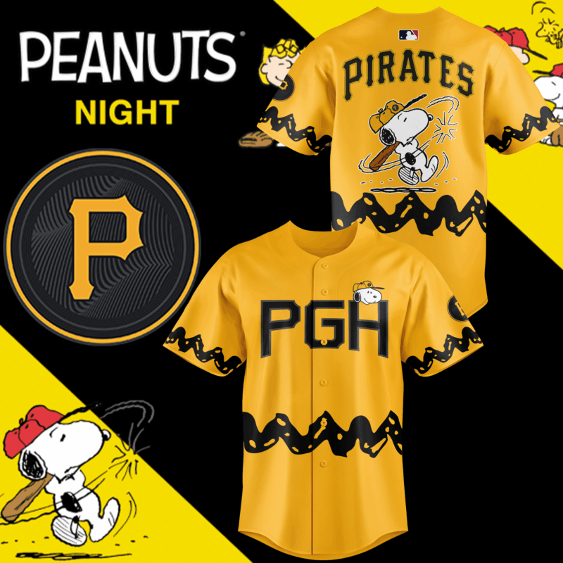 Limited edition Pittsburgh Pirates x Peanuts Night Jersey