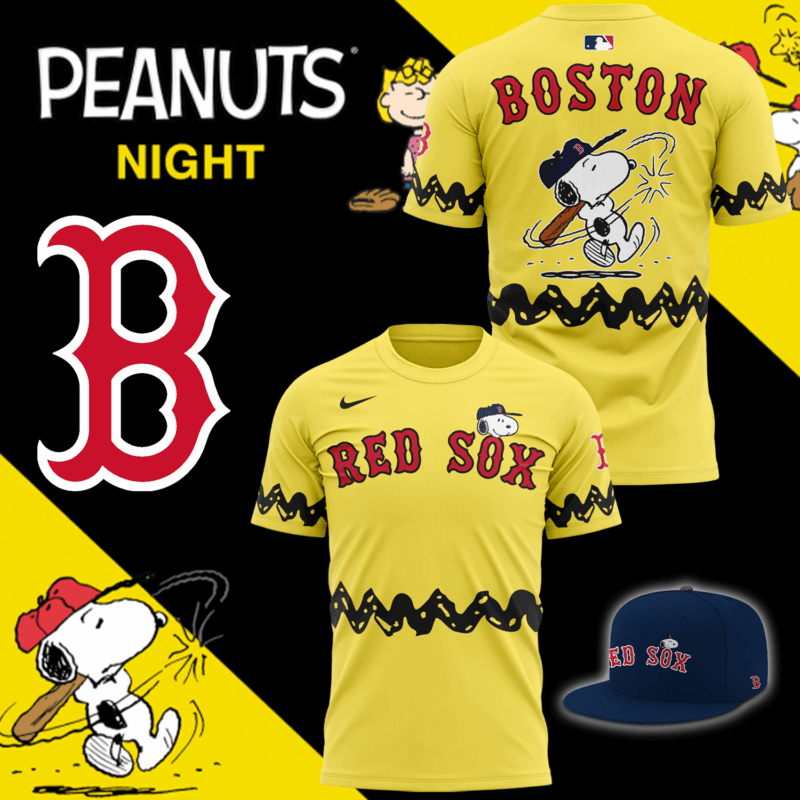Limited edition Boston Red Sox x Peanuts Night Tshirt