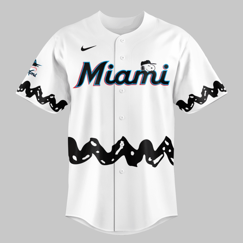 Limited edition Miami Marlins Peanuts Night 2025 Jersey - Image 2