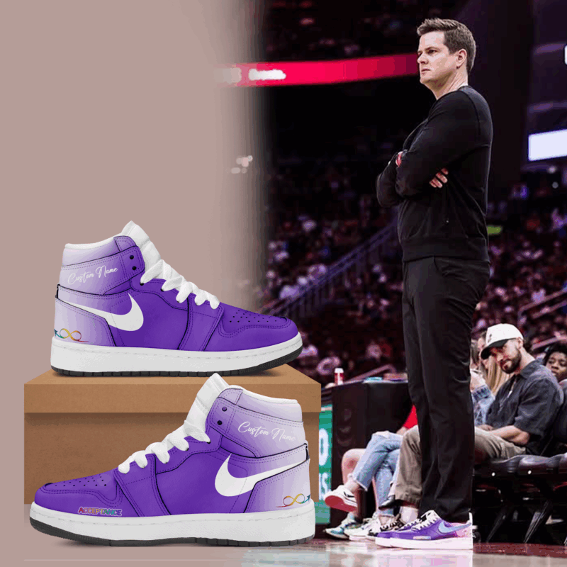 Limited Edition Utah Jazz Autism Acceptance Month Sneaker AJ 1 Shoes