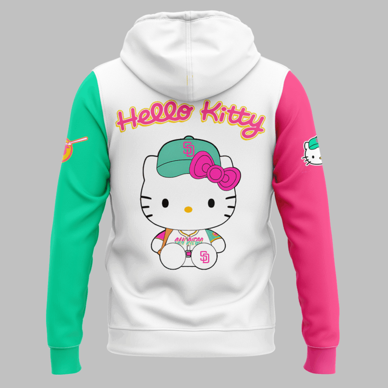 San Diego Padres x hello kitty limited edition 2025 Hoodie - Image 3