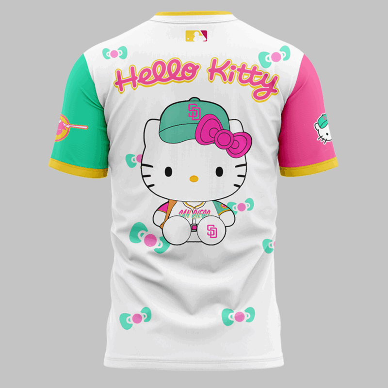 San Diego Padres x hello kitty limited edition 2025 T shirt - Image 3