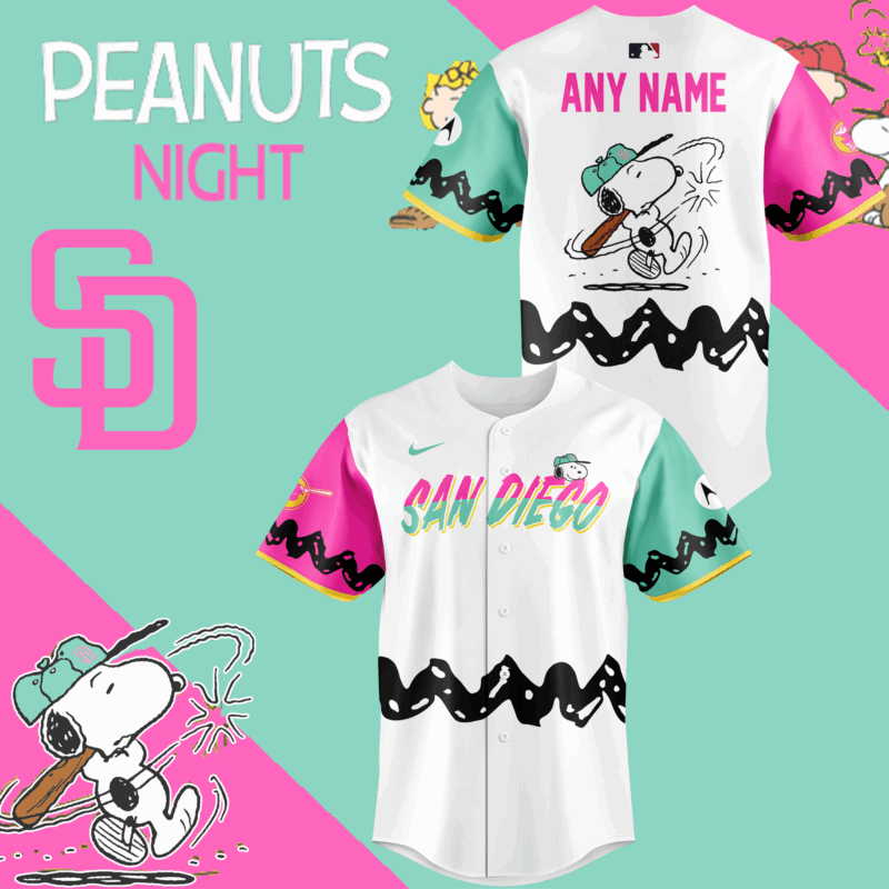 San Diego Padres x Peanuts Night Limited Edition 2025 Custom Name Baseball Jersey