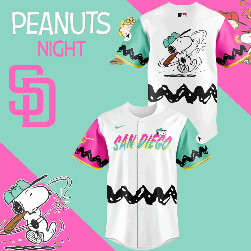 San Diego Padres x Peanuts night limited edition 2025 BASEBALL JERSEY