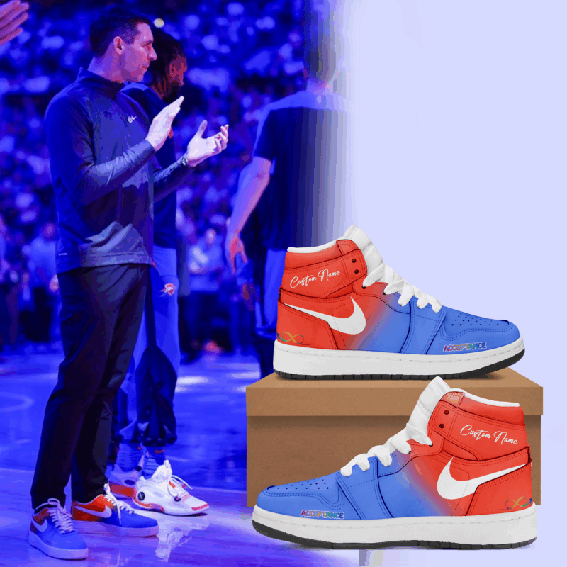 Limited Edition Oklahoma City Thunders Autism Acceptance Month Sneaker AJ 1 Shoes