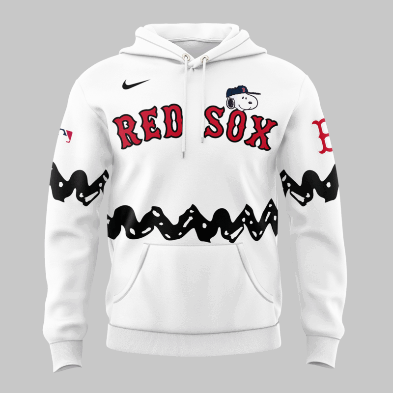 Limited edition Boston Red Sox x Peanuts Night white Hoodie - Image 2