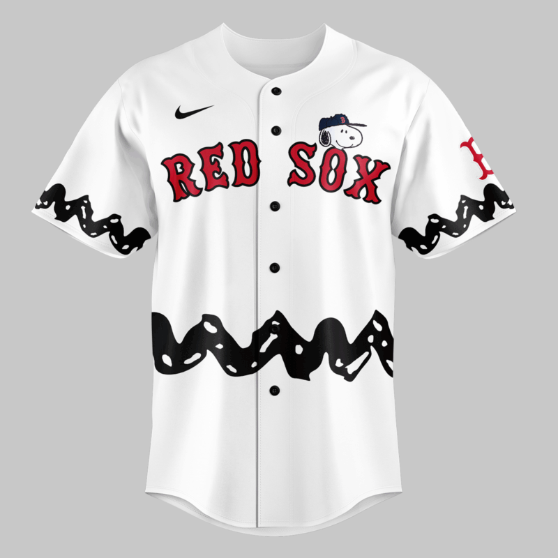 Limited edition Boston Red Sox x Peanuts Night white Jersey - Image 2