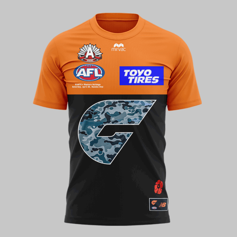 Greater Western Sydney Giants honour ANZACs 2025 Tshirt - Image 2