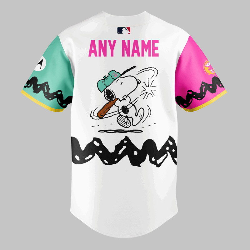 San Diego Padres x Peanuts Night Limited Edition 2025 Custom Name Baseball Jersey - Image 3