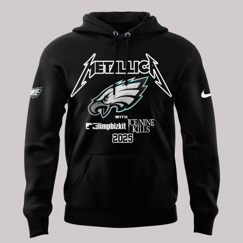 Limited Edition M72 World Tour x Philadelphia Eagles Black Hoodie 2025 - Image 2