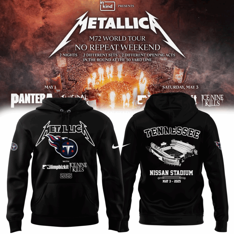Limited Edition Metallica's x Limp Bizkit x Ice Nine Kills Hoodie 2025
