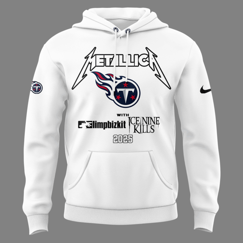 Limited Edition Metallica's x Limp Bizkit x Ice Nine Kills White Hoodie 2025 - Image 2