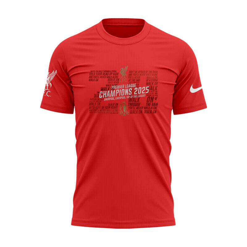 LFC EPL Champions 24/25 Adults Tshirt Red - Image 2