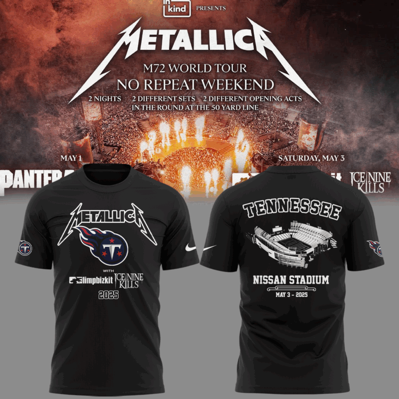 Limited Edition Metallica's x Limp Bizkit x Ice Nine Kills Tshirt 2025