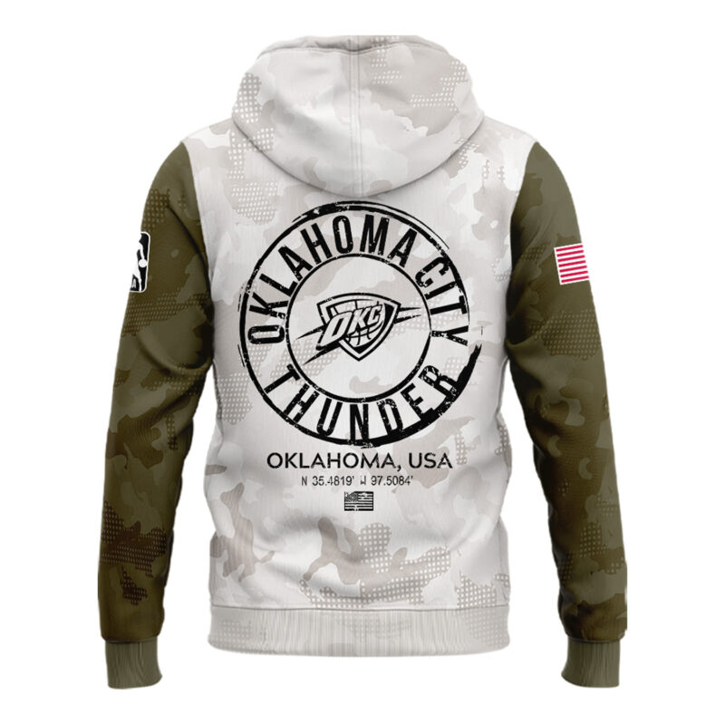 Special 2025 Armed Forces Day Oklahoma City Thunders Hoodie - Image 3