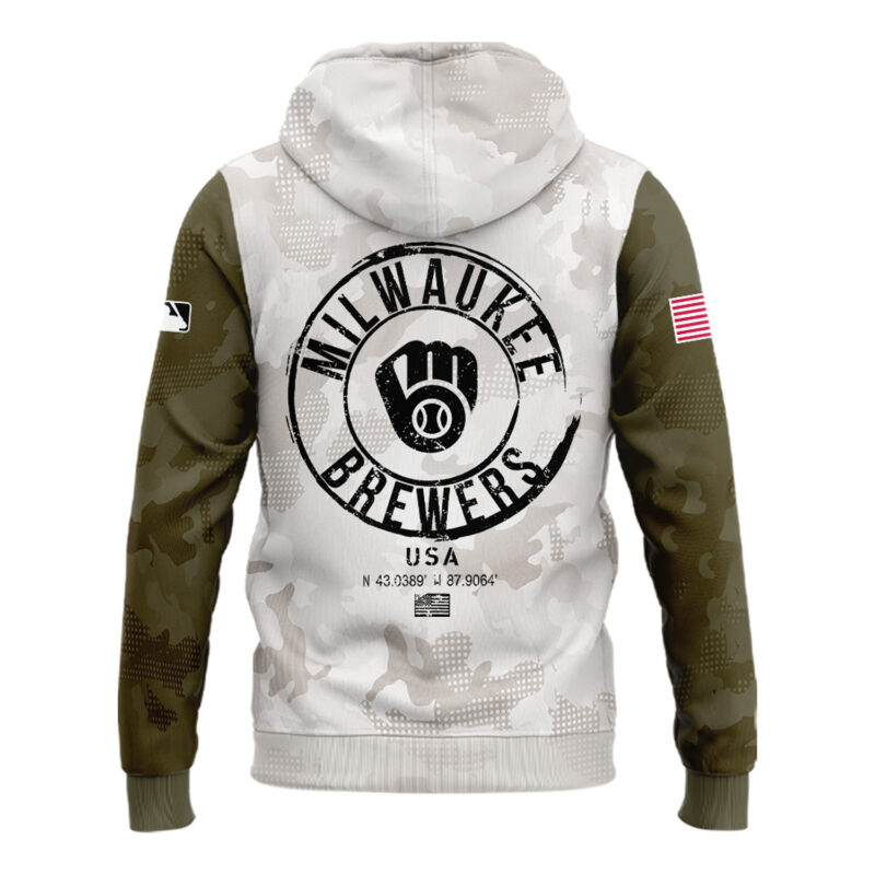 Special 2025 Armed Forces Day Milwaukee Brewers Hoodie - Image 3