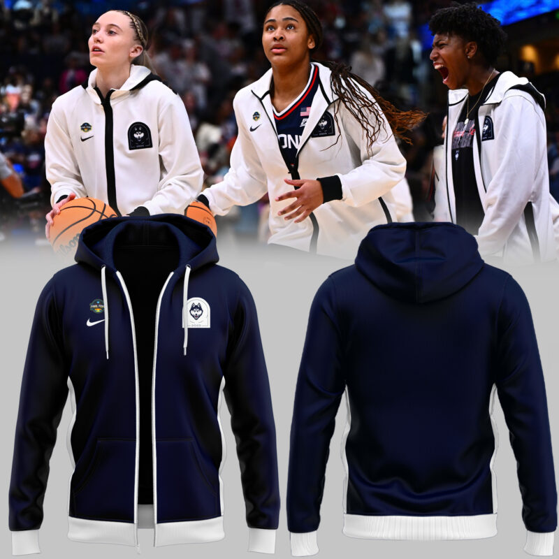 Limited Edition Navy Blue Uniform UConn Women’s Basketball Zip Hoodie 2