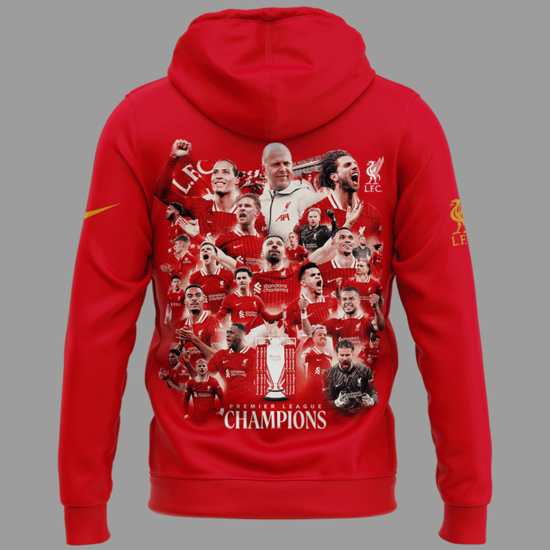Liverpool F.C. EPL Champions 24/25 Limited Edition Red Hoodie - Image 3