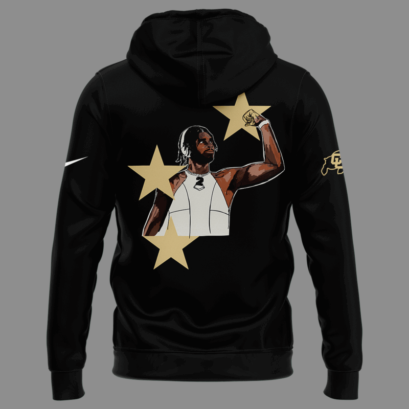 Limited Edition Colorado Buffaloes Shedeur Sanders Black Hoodie 2025 - Image 3