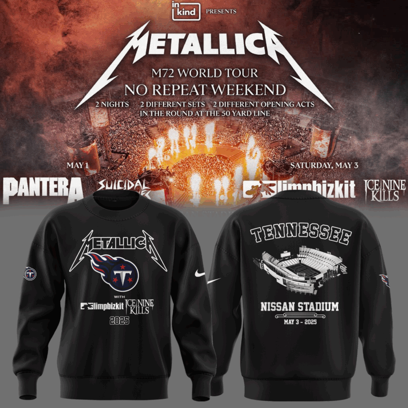 Limited Edition Metallica's x Limp Bizkit x Ice Nine Kills Sweat 2025