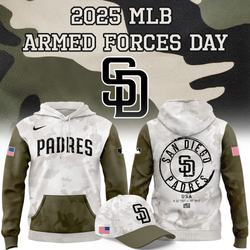 Special 2025 Armed Forces Day San Diego Padres Hoodie