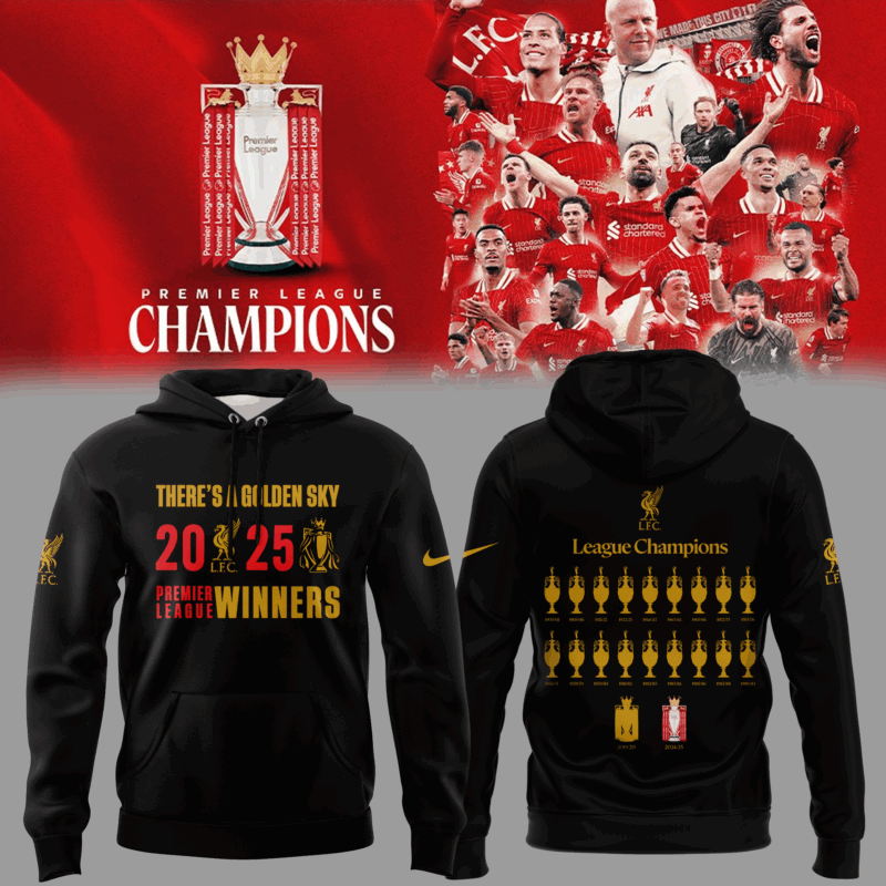 Liverpool F.C. EPL Champions 24/25 Limited Edition Black Hoodie
