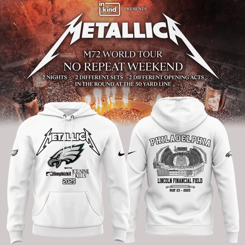 Limited Edition M72 World Tour x Philadelphia Eagles White Hoodie 2025