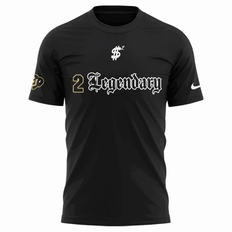 Limited Edition Colorado Buffaloes Shedeur Sanders Black Tshirt 2025 - Image 2