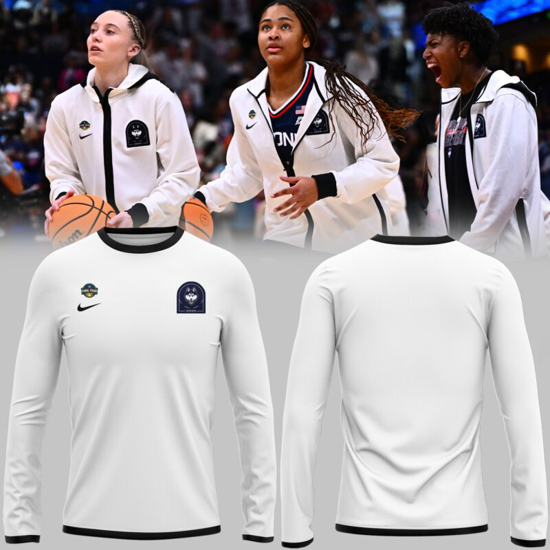 Limited Edition White Uniform UConn Women’s Basketball Long Sleeve Shirt 2