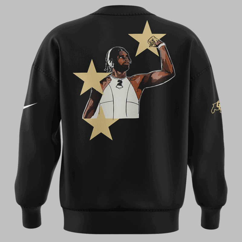 Limited Edition Colorado Buffaloes Shedeur Sanders Black Sweat 2025 - Image 3