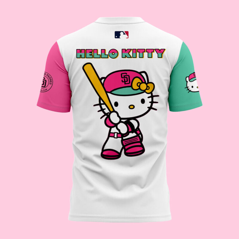 San Diego Padres x hello kitty limited edition 2025 T shirt - Image 3