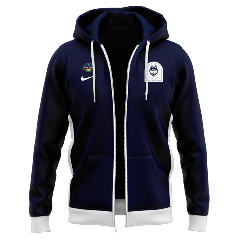 Limited Edition Navy Blue Uniform UConn Women’s Basketball Zip Hoodie 2 - Image 2