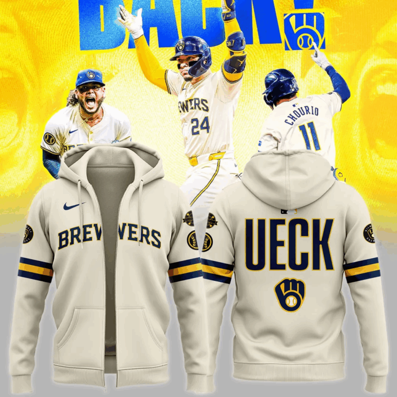 Special New "Mr Baseball" Bob Uecker Patch Uniform Zip Hoodie