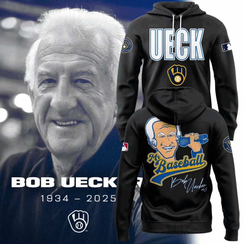 Limited Edition Honoring The Legend, Brewers Baseball Hall of Famer Bob Uecker Hoodie
